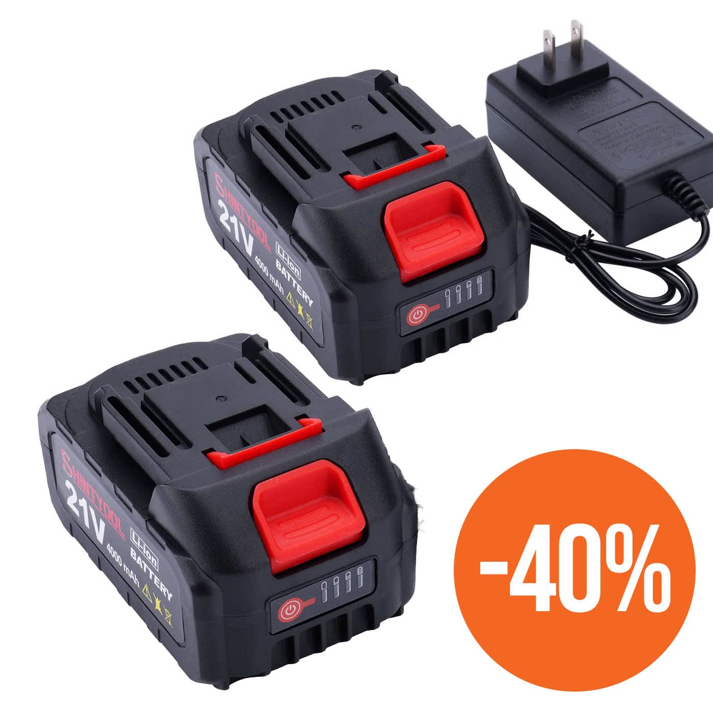 2x Seese Pro 21V High Capacity Battery + Fast Charger (AU plug)
